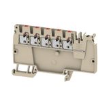 Potential distributor terminal, PUSH IN, 2.5, 800 V, 24 A, Number of c