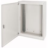 Surface-mount service distribution board with three-point turn-lock, fire-resistant, W 400 mm H 760 mm