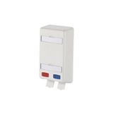 Modul wall outlet surface mounted flat 2 port unequipped pure white