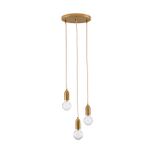 Brass Metal & Clear Glass   LED G9 3x6 Watt 230 Volt   IP20 Bulb Excluded   D: 30 H: 150 cm Adjustable height