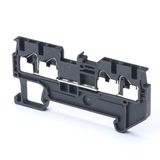 Multi conductor feed-through DIN rail terminal block with 4 push-in pl