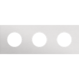 Threefold faceplate, 71 mm centre distance, for 3 socket outlets, Niko Rocker and Niko Toggle, alu grey brushed