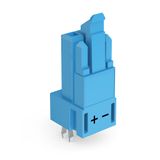 Socket for PCBs straight 2-pole blue