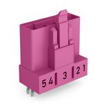 Plug for PCBs straight 5-pole pink