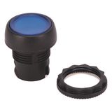 Push Button, Flush Blue Head, Illuminated, Plastic, 22.5mm