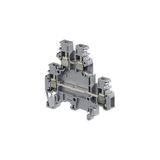 M 4/6 D2 VERT, SCREW CLAMP TERMINAL BLOCK, FEED THROUGH, GREEN, 12AWG, 4MM