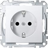 SCHUKO socket outlet, increased contact protection, screw lift terminals, polar white, System M