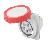 10° ANGLED FLUSH-MOUNTING SOCKET-OUTLET HP - IP66/IP67 - 2P+E 32A 380-415V 50/60HZ - RED - 9H - SCREW WIRING