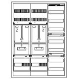 Z„hlerverteiler 2xZF, H=1100 B=800 T=210mm, 1xVF