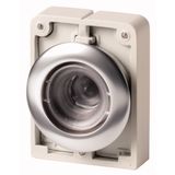 Illuminated pushbutton actuator, RMQ-Titan, flat, momentary, Front ring stainless steel
