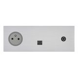 Art d'Arnould universe Epure 2P+E power socket, RJ45 socket and television socket - brushed steel