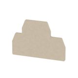 End plate (terminals), 47 mm x 1.5 mm, dark beige