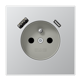 Socket fren/belg with USB type AC AL1520F-15CA