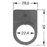 Labeling plate for snapping on on label holder, Label size 3SB1904-2EL