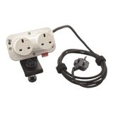 Incara Electr'On equipped with 2 BS sockets 2.5m woven cord with plug and fixing accessory - black