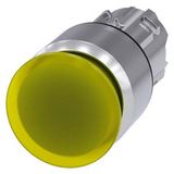 Illuminated mushroom pushbutton, 22 mm, round, metal, shiny, yellow, 30 mm, latching, pull-to-unlatch  3SU1051-1AA30-0AA0-Z Y10