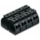 4-conductor chassis-mount terminal strip without ground contact N-PE-L