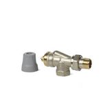 VUN210 - Reverse angle radiator valve, NF, 2-pipe system, PN10, DN10, kvs 0.14...0.60