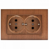 Novella Walnut Tree Two Gang Earthed Socket