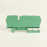 Allen-Bradley, 1492-L4T-G, Spring Clamp Terminal Block, One-Circuit Feed-Through Block, 4 mm (# 22 AWG - # 10 AWG) or 2.5 mm (# 22 AWG - # 12 AWG), 2 Connection points on one side, Green,