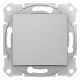 Sedna - 1pole pushbutton - 10A without frame aluminium