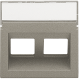 Central plate data 2x RJ oblique output, bronze coated