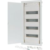 Compact distribution board-flush mounting, 4-rows, super-slim sheet steel door