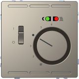 Floor temperature controller 230V with switch and central plate, nickel metallic, system design