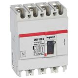 MCCB - DRX 125 - thermal magnetic - Icu 20 kA - 415 V~ - 4P - In 80 A