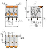 PCB terminal block lever 6 mm² blue