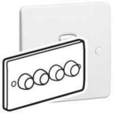 Synergy™ - Rotary dimmer - 4 gang - 2 way - 400 W- 100/240 V~ - 50/60 Hz - White