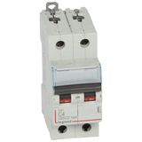 DX³6000 10kA high inlet and low outlet screw circuit breaker 2P 230V~ to 400V~ - 4A - curve C - 2 modules