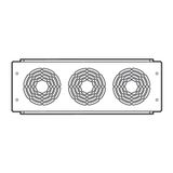 Plate 19 inches 3U with 3 fans 230V for enclosures