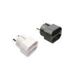 Euro-adapters, 2 way socket outlet black with children protection with label