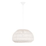 Ivory Rattan  White Fabric Wire & Base  LED E27 1x12 Watt 230 Volt  IP20 Bulb Excluded   D: 50.5 H1: 30 H2: 250 cm Adjustable height