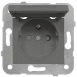 Pin socket outlet, flap cover, cage clamps, anthracite