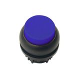 Illuminated pushbutton actuator, RMQ-Titan, Extended, maintained, Blue, Blank, Bezel: black