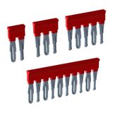 Cross-connection EFB, 10-poles, red color, for 6mm2 push-in terminals