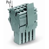 1-conductor female connector Push-in CAGE CLAMP® 4 mm² gray