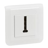 White Mosaic T-shaped telephone socket with plate and screw fixing