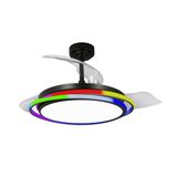 Antila LED Ceiling Fan 65W 6500Lm CCT Dim RGB Black