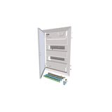 Compact distribution board-flush mounting, 2-rows, flush sheet steel door