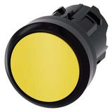 Pushbutton, 22 mm, round, plastic, yellow, pushbutton, flat momentary contact type, 3SU1000-0AB30-0AA0-Z Y13