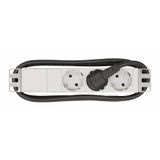 10" PDU, 3xSchuko, Profile ALU 1U, 2m-cable, RAL7035