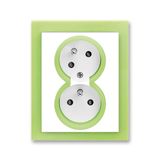 5513M-C02357 42 Double socket outlet with earthing pins, shuttered, with turned upper cavity ; 5513M-C02357 42