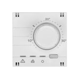 Analog room thermsotat - top part, heating, white