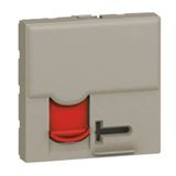 Arteor CAT 6A UTP with Controlled Access RJ45 Socket 2 Module Champagne with Red Shutter