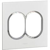 Plate Arteor - American std - round - 2 x 3 mod - 4'' x 4'' - white