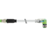 M8 male 0° / M8 female 90° A-cod. LED PVC 3x0.25 gy UL/CSA 2m