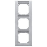 M-Plan frame, 3-gang for labelling, vertical installation, aluminium